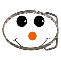 Happy Face With Orange Nose Vector File Belt Buckles by Sudhe