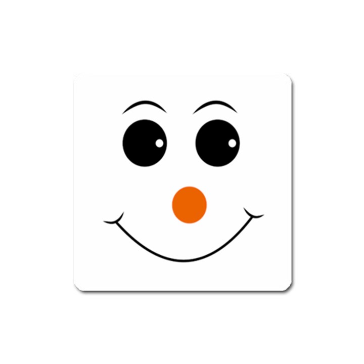 Happy Face With Orange Nose Vector File Square Magnet