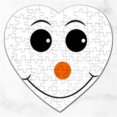 Happy Face With Orange Nose Vector File Jigsaw Puzzle (heart) by Sudhe