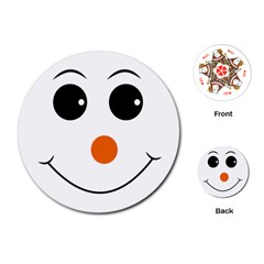 Happy Face With Orange Nose Vector File Playing Cards (round) by Sudhe