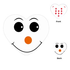 Happy Face With Orange Nose Vector File Playing Cards (heart) by Sudhe