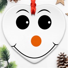 Happy Face With Orange Nose Vector File Heart Ornament (two Sides) by Sudhe