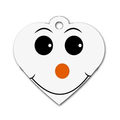 Happy Face With Orange Nose Vector File Dog Tag Heart (two Sides) by Sudhe