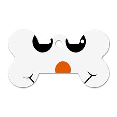 Happy Face With Orange Nose Vector File Dog Tag Bone (two Sides) by Sudhe