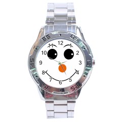 Happy Face With Orange Nose Vector File Stainless Steel Analogue Watch by Sudhe