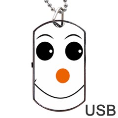 Happy Face With Orange Nose Vector File Dog Tag Usb Flash (one Side) by Sudhe