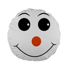 Happy Face With Orange Nose Vector File Standard 15  Premium Round Cushions by Sudhe