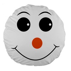 Happy Face With Orange Nose Vector File Large 18  Premium Round Cushions by Sudhe