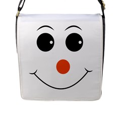 Happy Face With Orange Nose Vector File Flap Closure Messenger Bag (l) by Sudhe