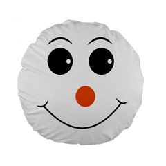 Happy Face With Orange Nose Vector File Standard 15  Premium Flano Round Cushions by Sudhe