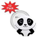 Bear Panda Bear Panda Animals 1.75  Buttons (10 pack) Front