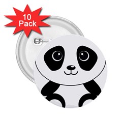 Bear Panda Bear Panda Animals 2 25  Buttons (10 Pack)  by Sudhe