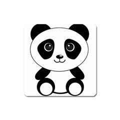 Bear Panda Bear Panda Animals Square Magnet by Sudhe