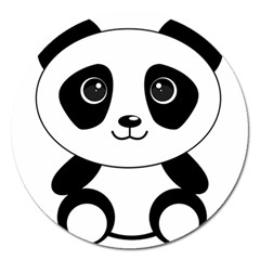 Bear Panda Bear Panda Animals Magnet 5  (round) by Sudhe