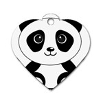 Bear Panda Bear Panda Animals Dog Tag Heart (One Side) Front