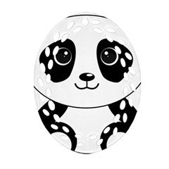 Bear Panda Bear Panda Animals Ornament (oval Filigree) by Sudhe