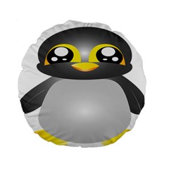 Cute Penguin Animal Standard 15  Premium Flano Round Cushions by Sudhe