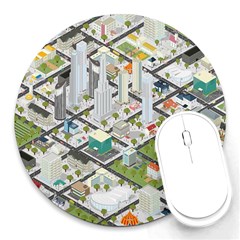 Simple Map Of The City Round Mousepads by Sudhe