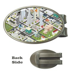 Simple Map Of The City Money Clips (oval)  by Sudhe