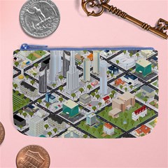 Simple Map Of The City Large Coin Purse by Sudhe