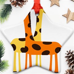 Giraffe Africa Safari Wildlife Ornament (star) by Sudhe