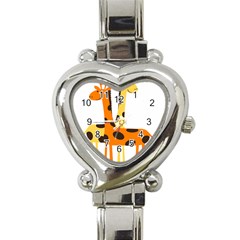 Giraffe Africa Safari Wildlife Heart Italian Charm Watch by Sudhe