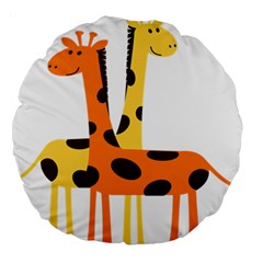 Giraffe Africa Safari Wildlife Large 18  Premium Round Cushions by Sudhe