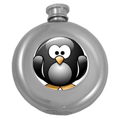 Penguin Birds Aquatic Flightless Round Hip Flask (5 Oz) by Sudhe