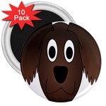 Dog Pup Animal Canine Brown Pet 3  Magnets (10 pack)  Front