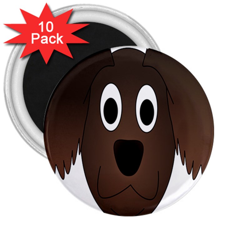 Dog Pup Animal Canine Brown Pet 3  Magnets (10 pack) 