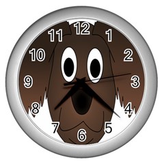 Dog Pup Animal Canine Brown Pet Wall Clock (silver) by Sudhe