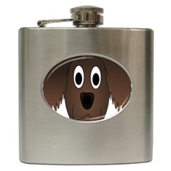 Dog Pup Animal Canine Brown Pet Hip Flask (6 Oz) by Sudhe