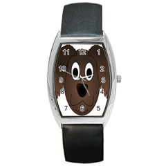 Dog Pup Animal Canine Brown Pet Barrel Style Metal Watch by Sudhe