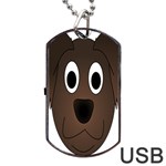 Dog Pup Animal Canine Brown Pet Dog Tag USB Flash (Two Sides) Front