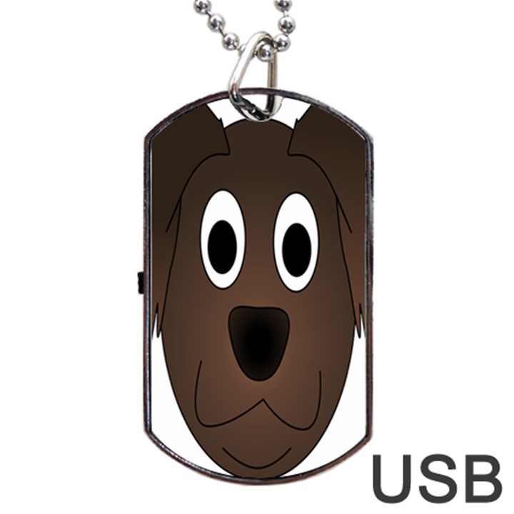 Dog Pup Animal Canine Brown Pet Dog Tag USB Flash (Two Sides)