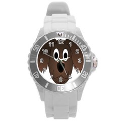 Dog Pup Animal Canine Brown Pet Round Plastic Sport Watch (l) by Sudhe