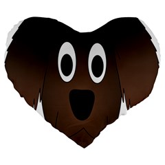 Dog Pup Animal Canine Brown Pet Large 19  Premium Heart Shape Cushions by Sudhe