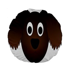 Dog Pup Animal Canine Brown Pet Standard 15  Premium Flano Round Cushions by Sudhe