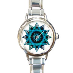 Transparent Triangles Round Italian Charm Watch by Sudhe