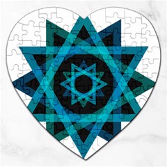 Transparent Triangles Jigsaw Puzzle (heart)