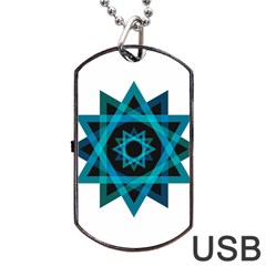 Transparent Triangles Dog Tag Usb Flash (one Side)