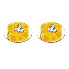 Rat Mouse Cheese Animal Mammal Cufflinks (oval) by Sudhe