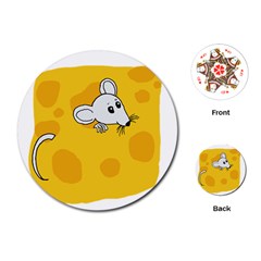 Rat Mouse Cheese Animal Mammal Playing Cards (round) by Sudhe