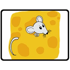 Rat Mouse Cheese Animal Mammal Double Sided Fleece Blanket (large)  by Sudhe