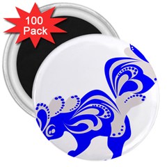 Skunk Animal Still From 3  Magnets (100 Pack) by Sudhe