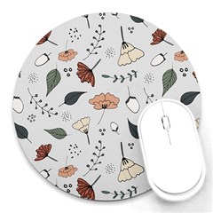 Grey Toned Pattern Round Mousepads by Sudhe