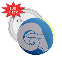 Ram Zodiac Sign Zodiac Moon Star 2 25  Buttons (100 Pack)  by Sudhe