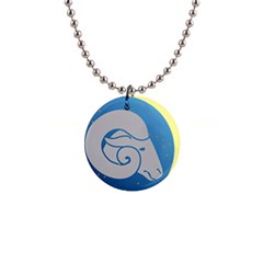 Ram Zodiac Sign Zodiac Moon Star 1  Button Necklace by Sudhe