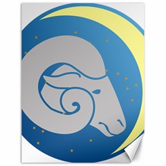 Ram Zodiac Sign Zodiac Moon Star Canvas 18  X 24  by Sudhe