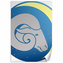 Ram Zodiac Sign Zodiac Moon Star Canvas 20  X 30  by Sudhe